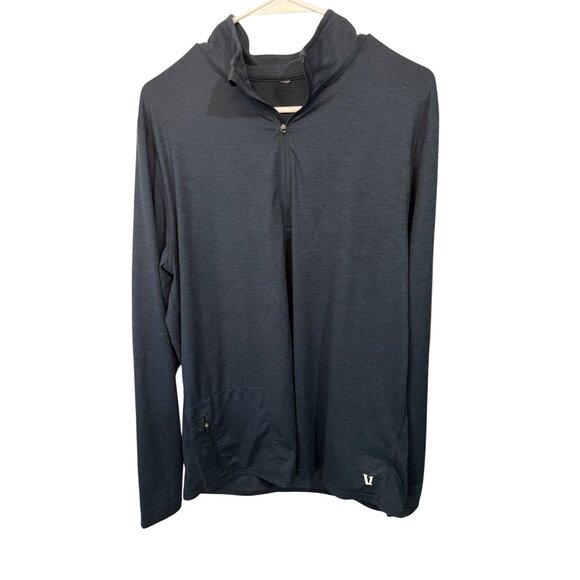 Vuori Mens Navy Long Sleeve 1/4 Zip Pullover With Pocket - Picture 1 of 8
